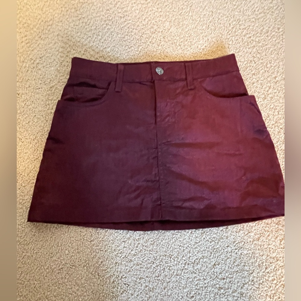 7 For All Mankind Deep Red Mini Skirt